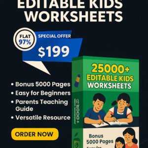 25,000 Editable Kids Worksheets
